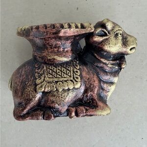 Nandi bull diya decorative Indian oil lamp